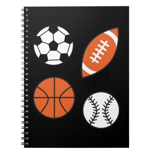 Funny Sports Ball Notebook (Front)
