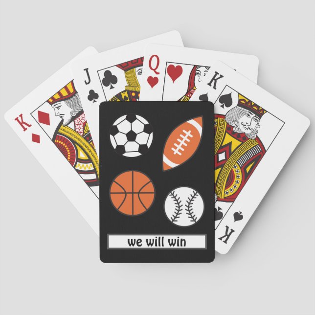 Funny Sports Ball Playing Cards (Back)