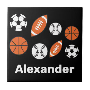 Funny Sports Balls Ceramic Tile