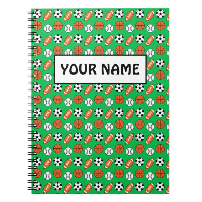 Funny Sports Balls Notebook (Front)
