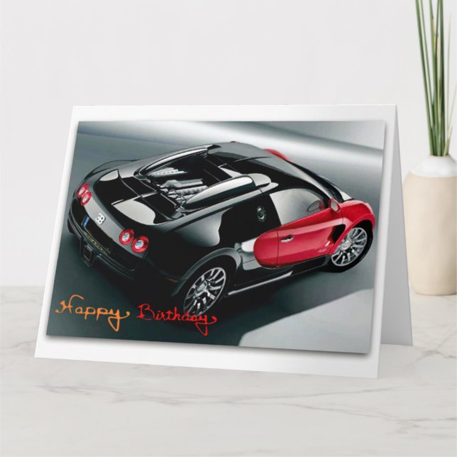 Funny Sports Car Jumbo Birthday Card (Front)