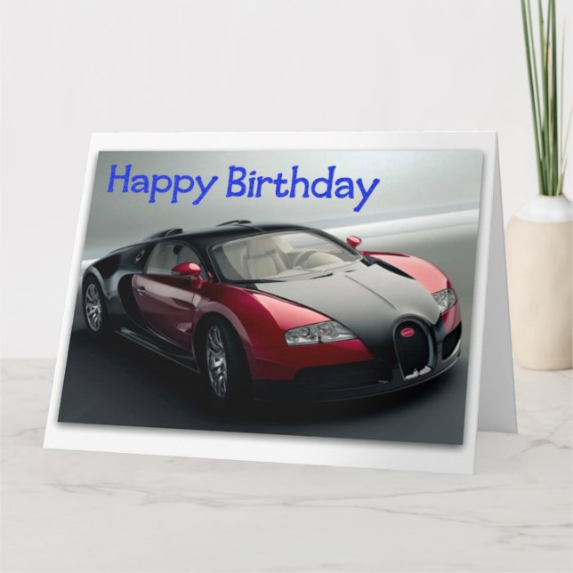 Funny Sports Car Jumbo Birthday Card (Front)