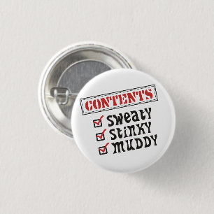 Funny Sports - © Contents: Sweaty, Stinky, Muddy 3 Cm Round Badge