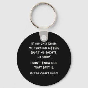 Funny Sports Mom, Footbyll Bysketbyll Hockey Byseb Key Ring