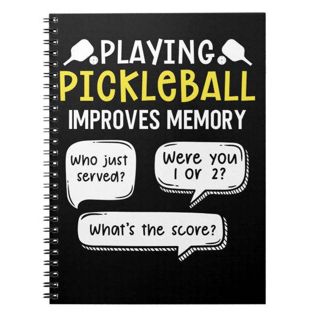 Funny Sports Pickleball Player Notebook (Front)