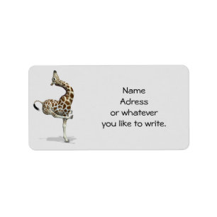 Funny Sporty Giraffe Label