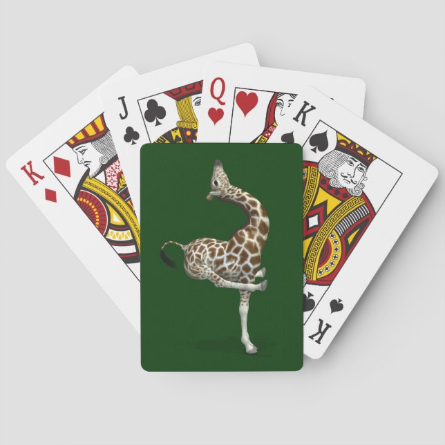 Funny Sporty Giraffe Playing Cards (Back)