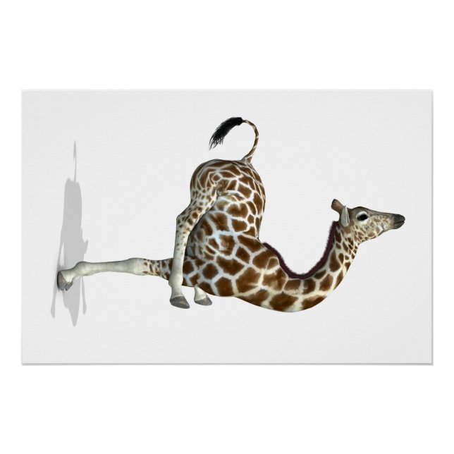 Funny Sporty Giraffe Poster (Front)