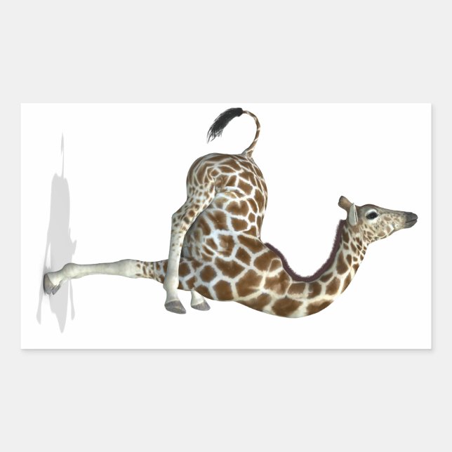 Funny Sporty Giraffe Rectangular Sticker (Front)