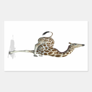 Funny Sporty Giraffe Rectangular Sticker