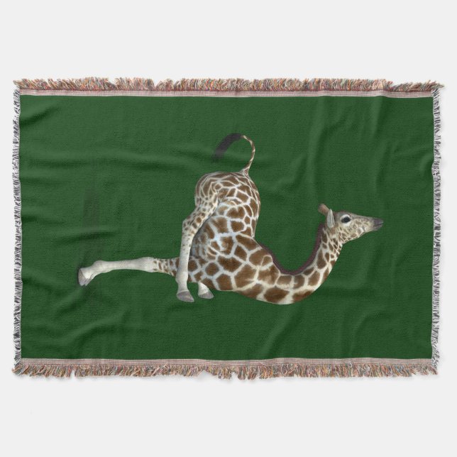 Funny Sporty Giraffe Throw Blanket (Front)