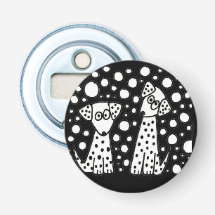 Funny Spotted Puppy Dogs Abstract Art Bottle Opener
