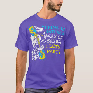 Funny Spring Break Vacation Skeleton Hand Beer Gla T-Shirt