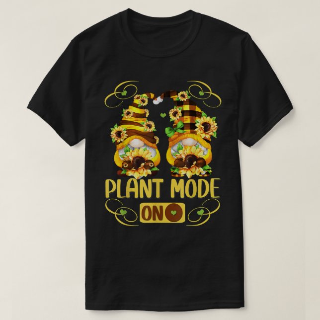 Funny Spring Gnomie For Plant Lady Cute Sunflower  T-Shirt (Design Front)