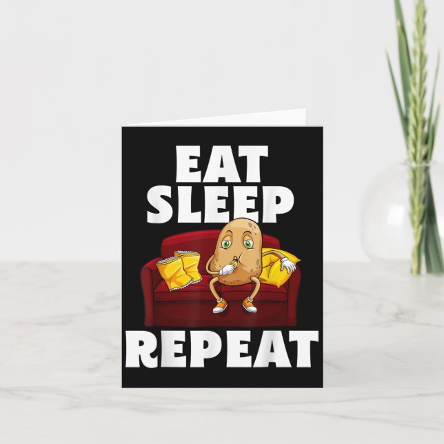 Funny Spud Life Potato Lover Vegetarian Cool World Card (Front)