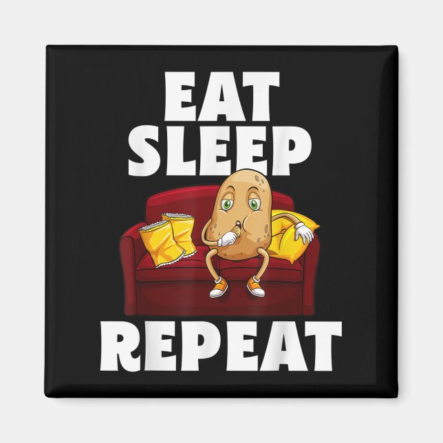Funny Spud Life Potato Lover Vegetarian Cool World Magnet (Front)