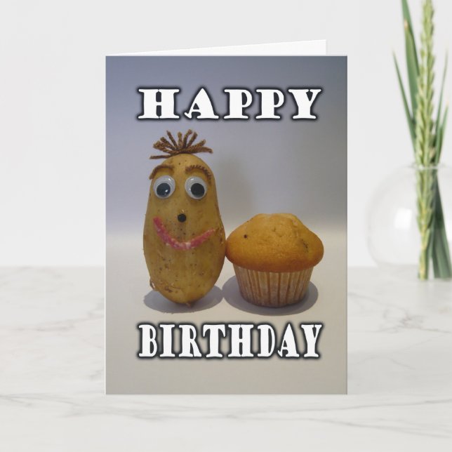 Funny "Spud" Muffin - Happy Birthday for Guy Card (Front)