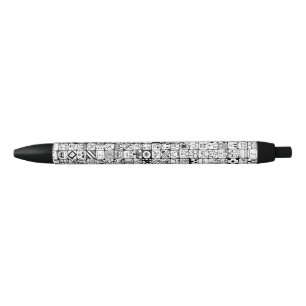 Funny Square Cartoon Faces Drawing Illustration  Black Ink Pen