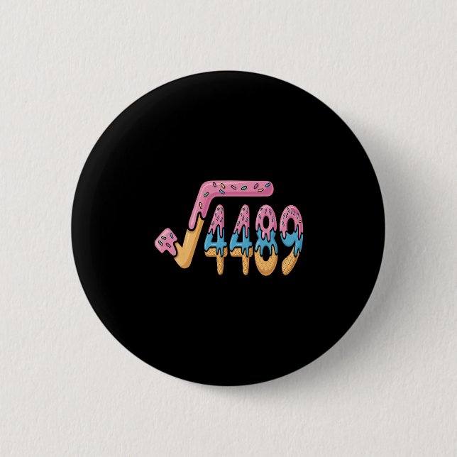 Funny Square Root 4489 Funny 67 Math Ice Cream Mem 6 Cm Round Badge (Front)