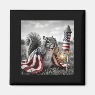 Funny Squirrel Aamerican Usa Flag 250 Years 4th Of Magnet