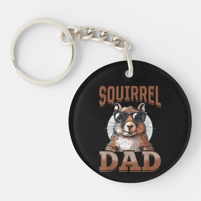 Funny Squirrel Animal Squirrel Dad Key Ring (Front)