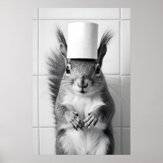 Funny Squirrel Bathroom Print Retro Toilet Paper