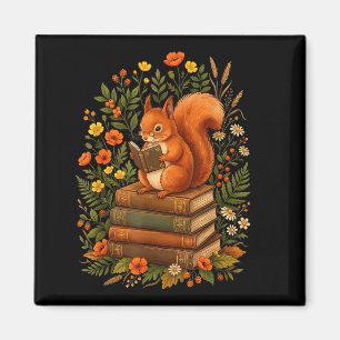 Funny squirrel cottagecore fairycore librarian magnet
