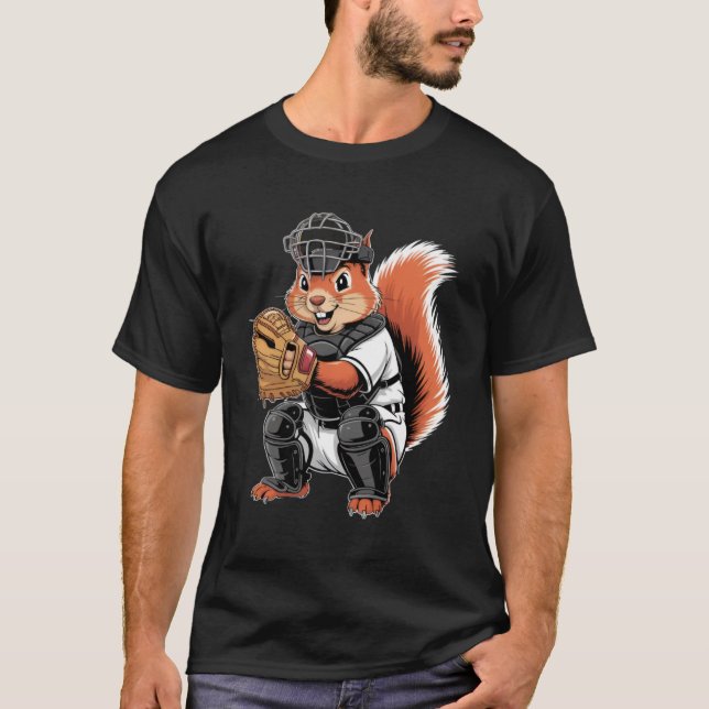 Funny Squirrel Design Protect Your Nuts T-Shirt (Front)