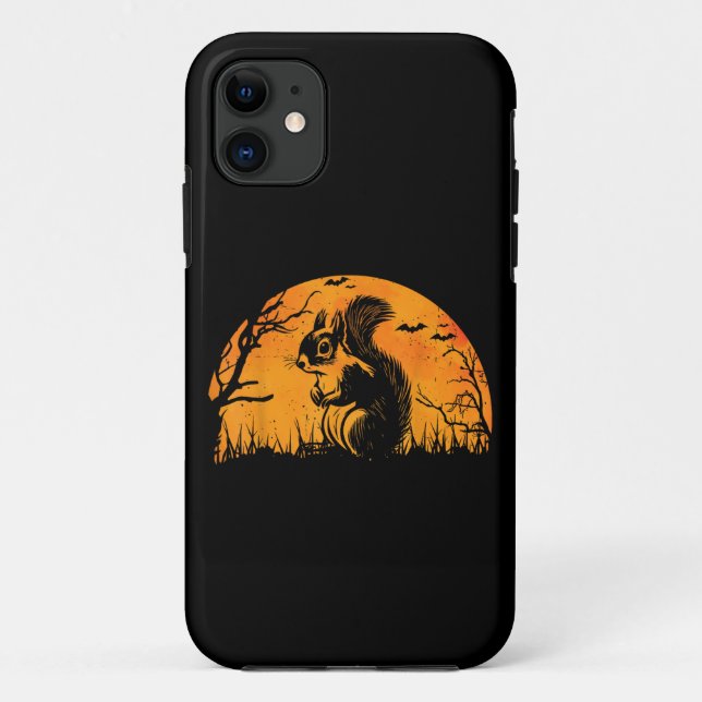Funny Squirrel Halloween Silhouette Spooky Squirre Case-Mate iPhone Case (Back)