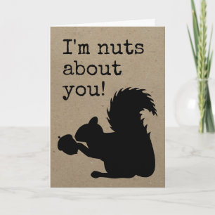 Funny squirrel I'm nuts about you! Acorn Holiday Card