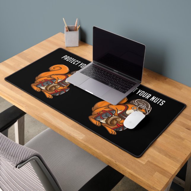 Funny Squirrel Lover Baseball Catcher Gift Boys Gi Desk Mat (Office 2)