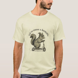Funny Squirrel on Scooter Wizard Hat Off To Cause T-Shirt