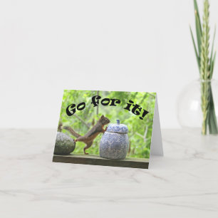 Funny Squirrel Picture ~ Go For It! Card