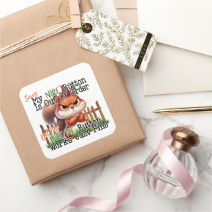 Funny Squirrel Square Sticker
