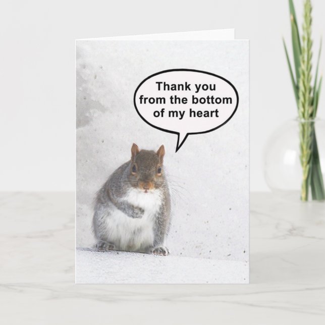 Funny squirrel thank you card (Front)