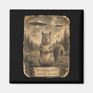 Funny squirrel ufo evidence photo alien humour magnet
