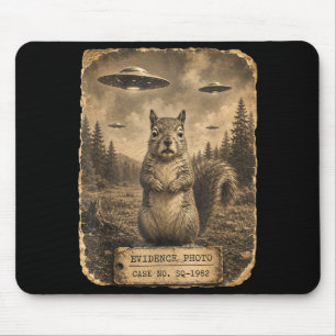 Funny squirrel ufo evidence photo alien humour mouse pad