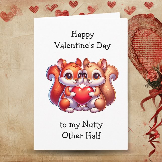 Funny Squirrel Valentine's Day Personalised Photo Card (Creator Uploaded)