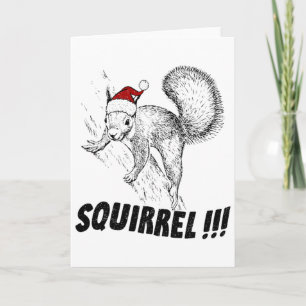 Funny Squirrel With Hat Christmas Vacation Old Fas Card