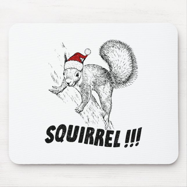Funny Squirrel With Hat Christmas Vacation Old Fas Mouse Pad (Front)