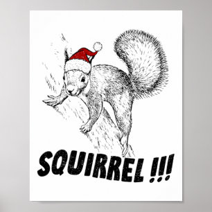 Funny Squirrel With Hat Christmas Vacation Old Fas Poster