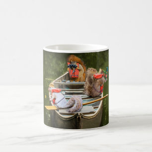 Funny Squirrels In A Canoe With Lifejackets Coffee Mug