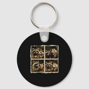 Funny Ssum And Raccoon Photobooth Selfie Trash Fer Key Ring