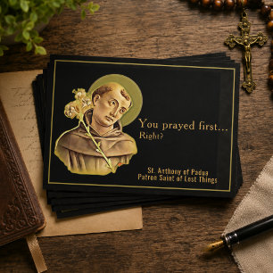 Funny St Anthony Lost Things Catholic Humour Postcard