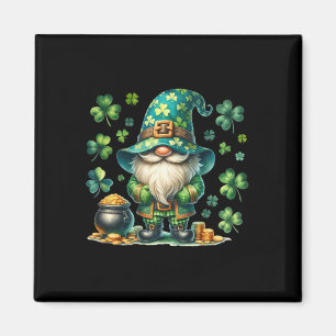 Funny St Paddys Day Gnome With St Patricks Day Pot Magnet