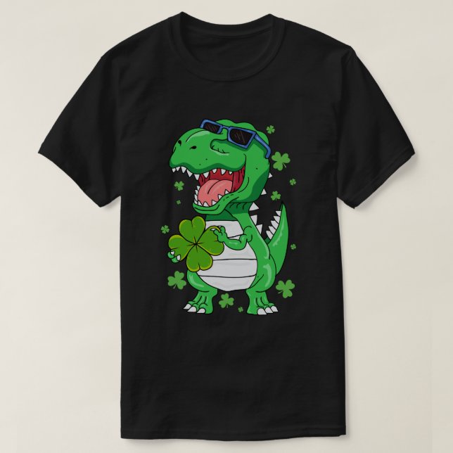 Funny St PaT-Rex Day Dinosaur St Patricks Day Boys T-Shirt (Design Front)