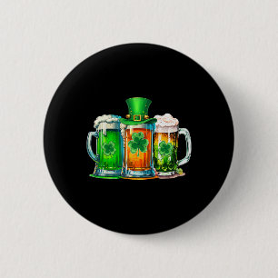 Funny St Patrick Day Irish Ireland Flag Green Beer 6 Cm Round Badge