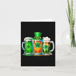 Funny St Patrick Day Irish Ireland Flag Green Beer Card