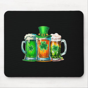 Funny St Patrick Day Irish Ireland Flag Green Beer Mouse Pad