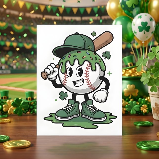 Funny St Patrick Days Baseball Design Holiday Card (Creator Uploaded)